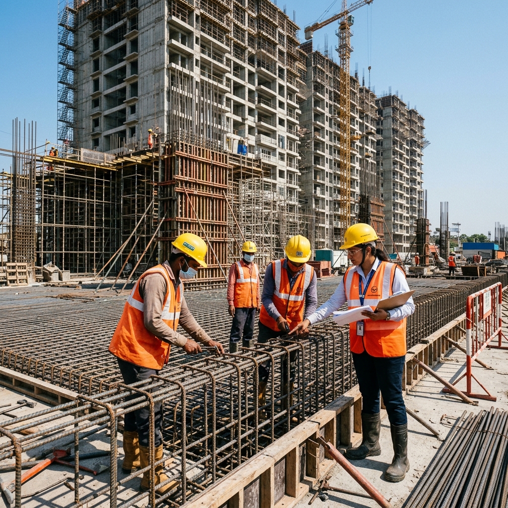 Indian Construction Site in Maharashtra